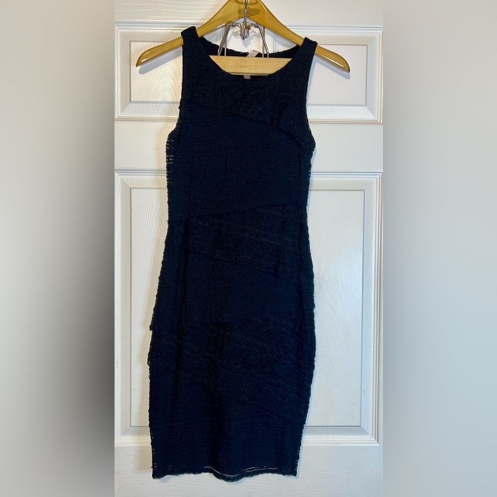 Bailey 44 Black Lace Bandage Bodycon Dress Size Small EUC
